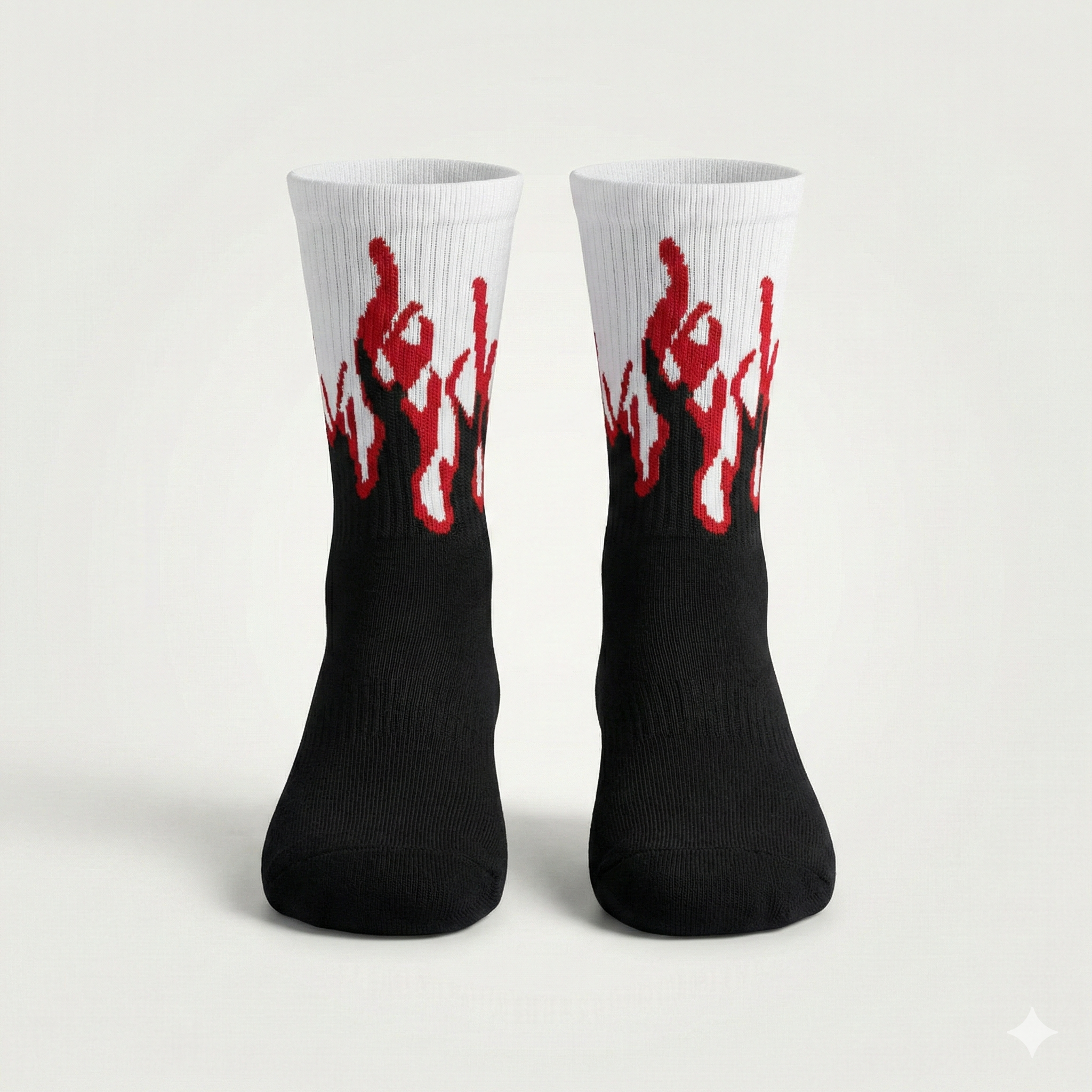 Black Inferno Flame Bamboo Cotton Socks
